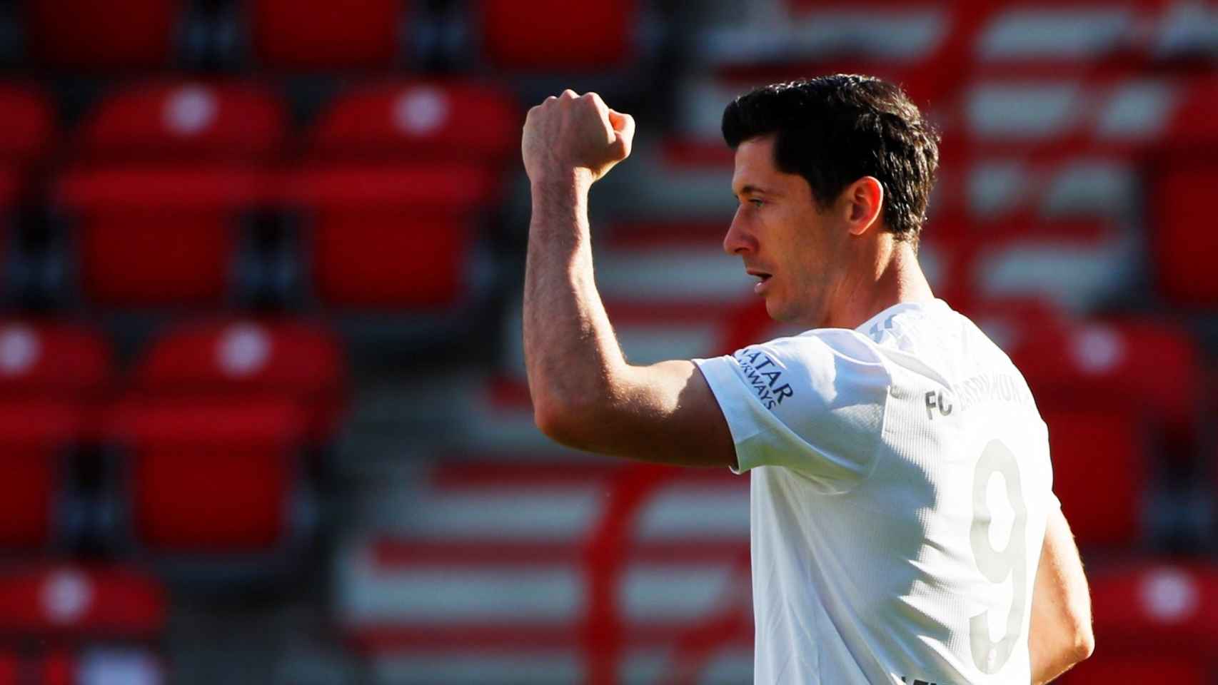 Lewandowski celebrando el gol del Bayern contra el Union Berlin / EFE