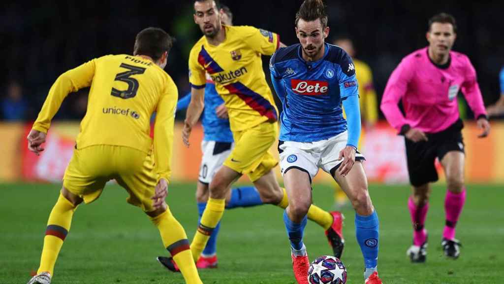 Fabián Ruiz, en el Nápoles-Barça | EFE