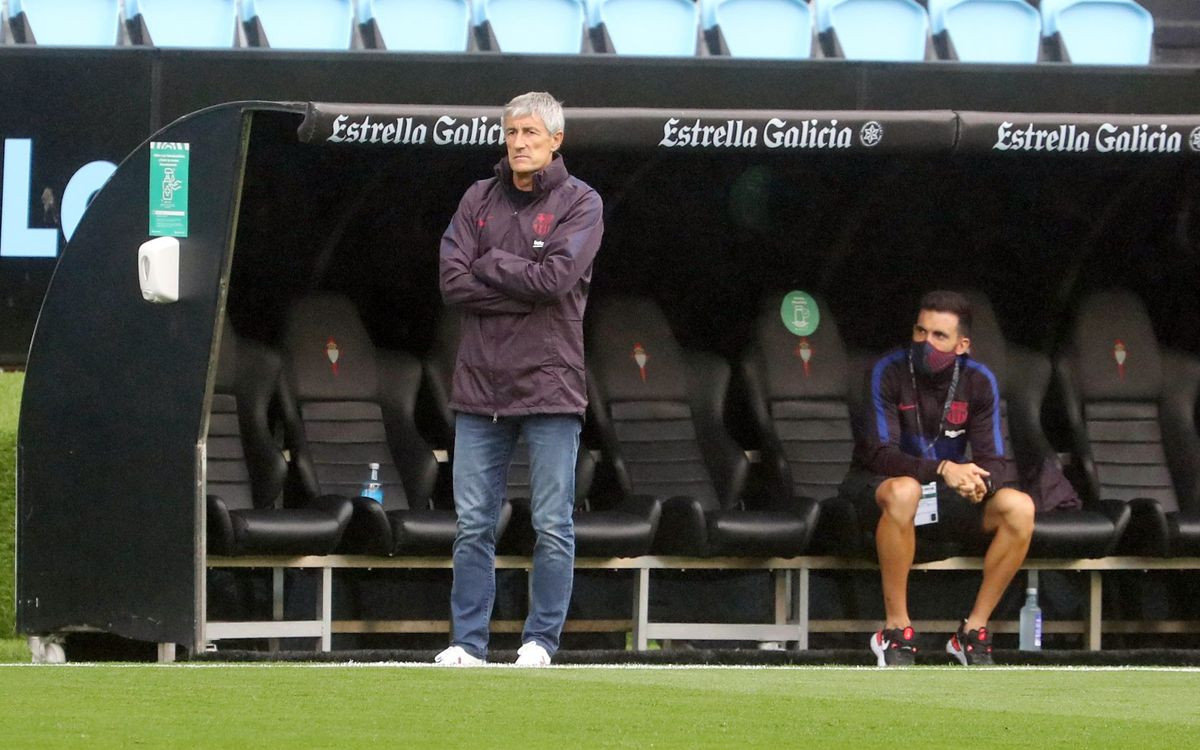 Quique Setién durante un partido /FCB