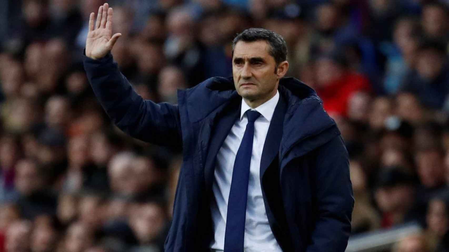 Una foto de Ernesto Valverde durante un partido del Barça / EFE