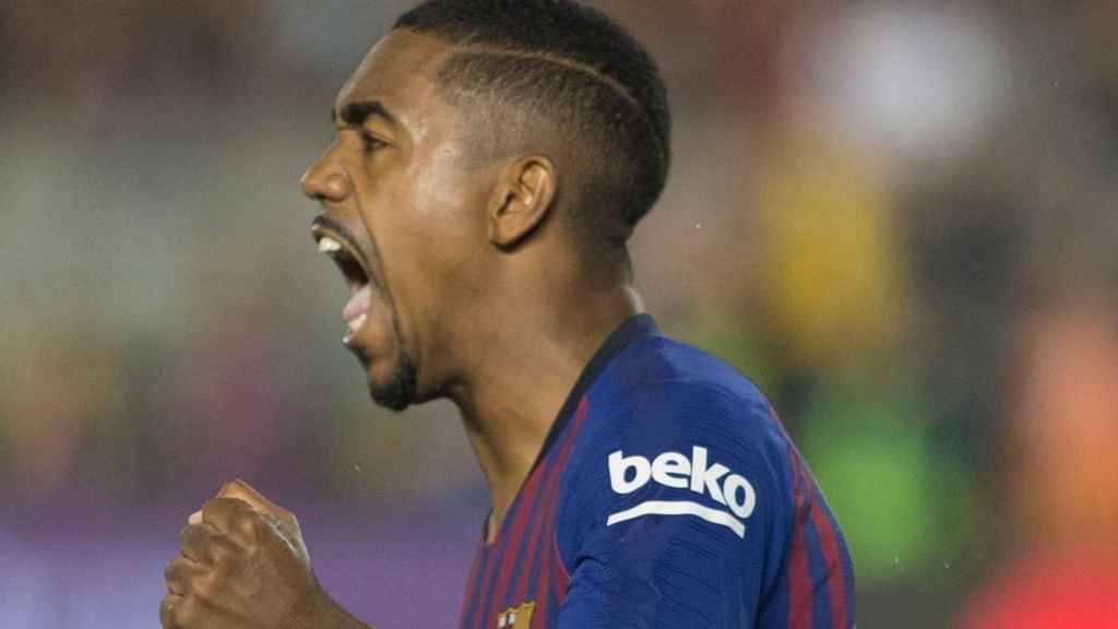 Malcom celebra un gol con el FC Barcelona / EFE