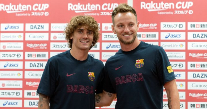 Antoine Griezmann e Ivan Rakitic en rueda de prensa / EFE