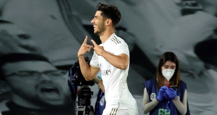 Marco Asensio celebrando el gol contra el Valencia / EFE