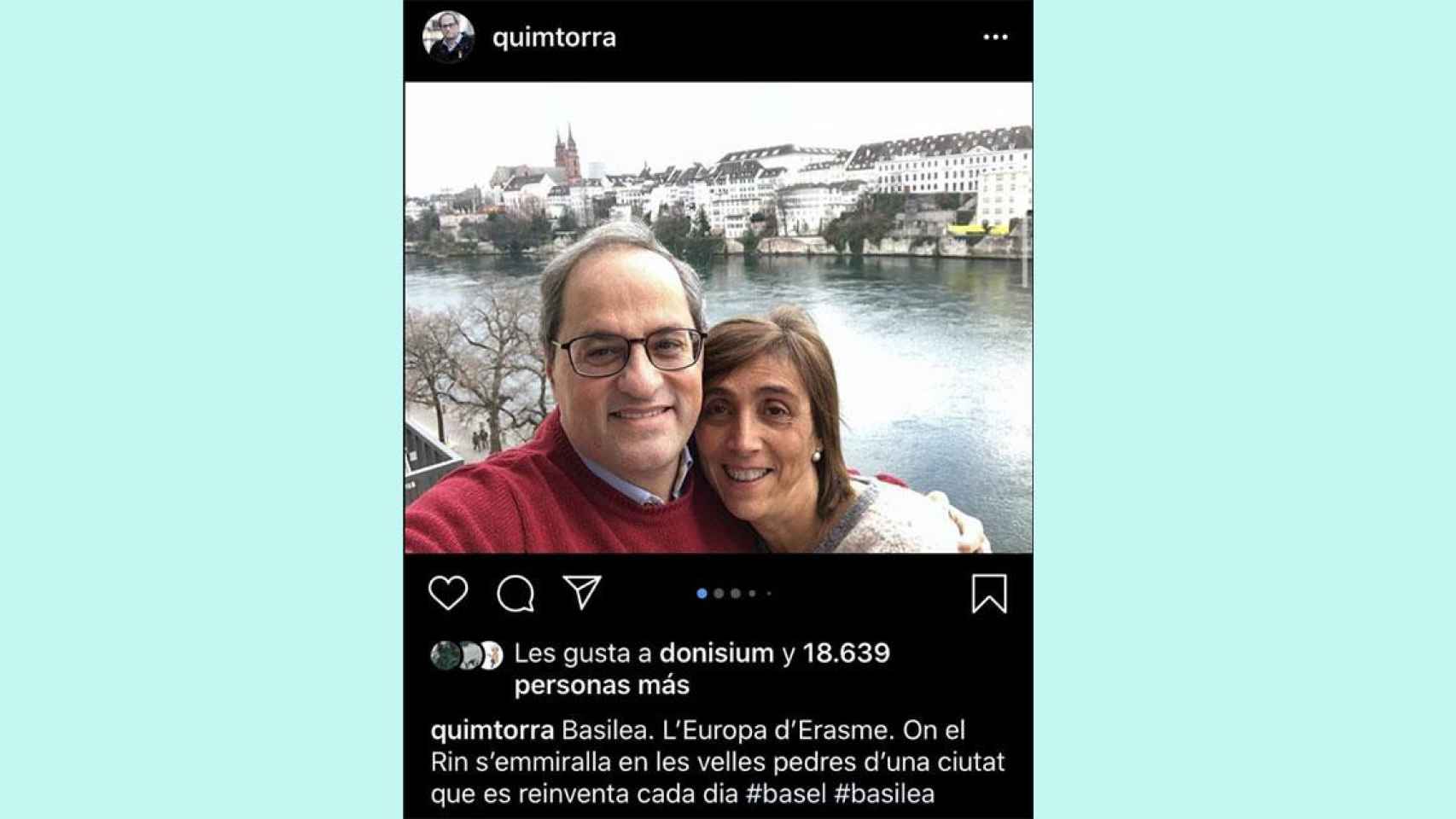 Quim Torra y su mujer, en Basilea / CG