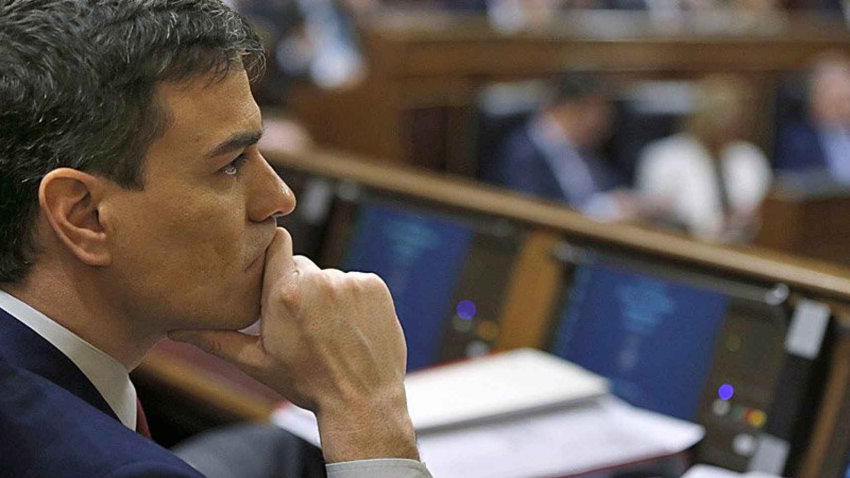 Pedro Sánchez, líder del PSOE, en el debate de investidura.