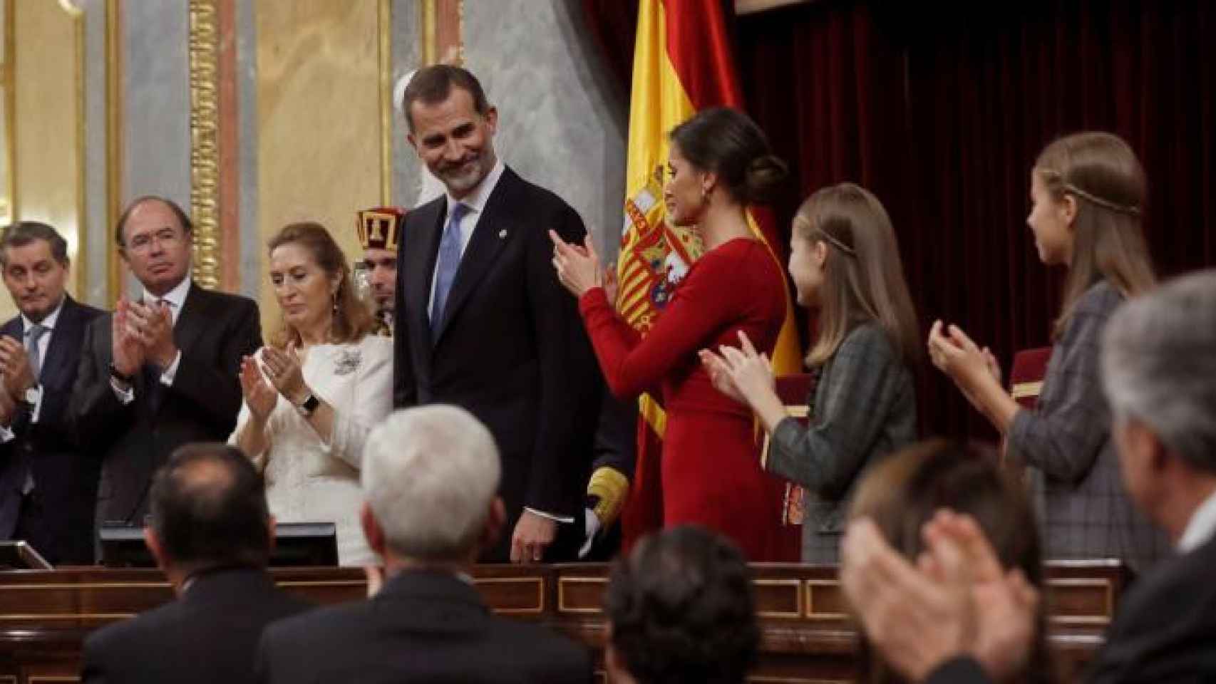 El rey Felipe VI, en el Congreso de Diputados en el acto oficial de homenaje a la Constitución / EFE