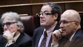 Josep Sánchez-Llibre, Pere Macias y Josep Duran Lleida (de izquierda a derecha), en el Congreso.