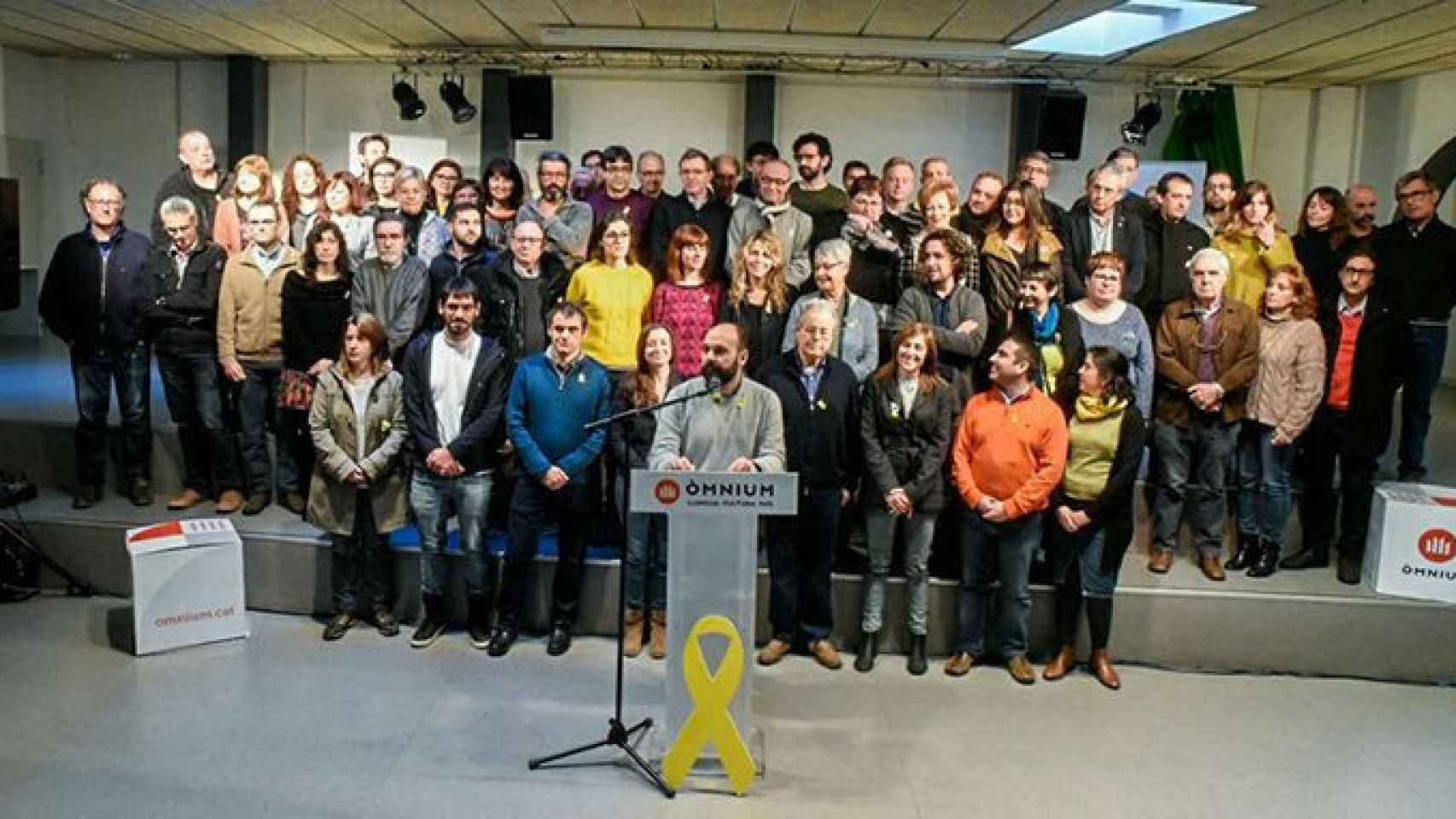 La entidad independentista Òmnium durante su llamamiento a la unidad independentista / ÒMNIUM