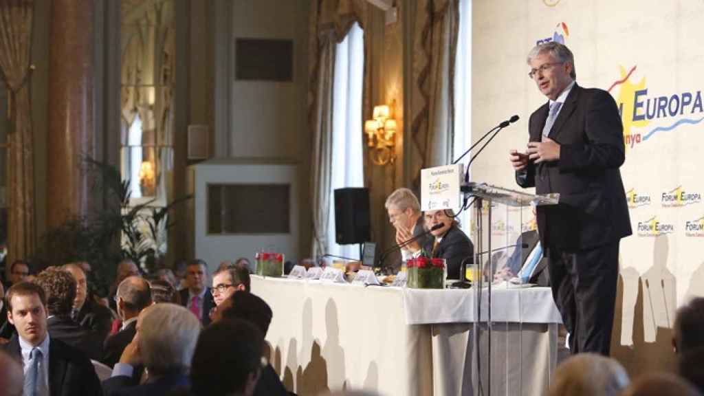 Jordi Cornet, delegado especial del Estado en el Consorci de la Zona Franca de Barcelona en su conferencia en el Nueva Economía Fórum / CG