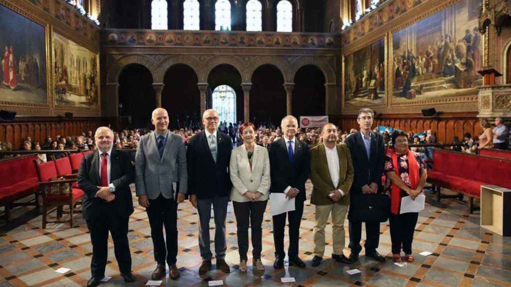 Los rectores de las ocho universidades catalanas en un acto en la UB en 2019 piden aprobar los Presupuestos por el futuro del sistema  / ACUP