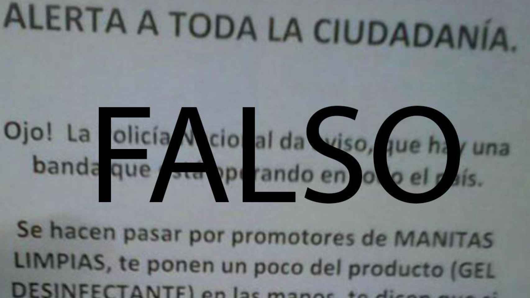 Imagen del bulo que circula por las redes sobre el desinfectante que droga a quien lo aspira y que luego es víctima de un robo / CG