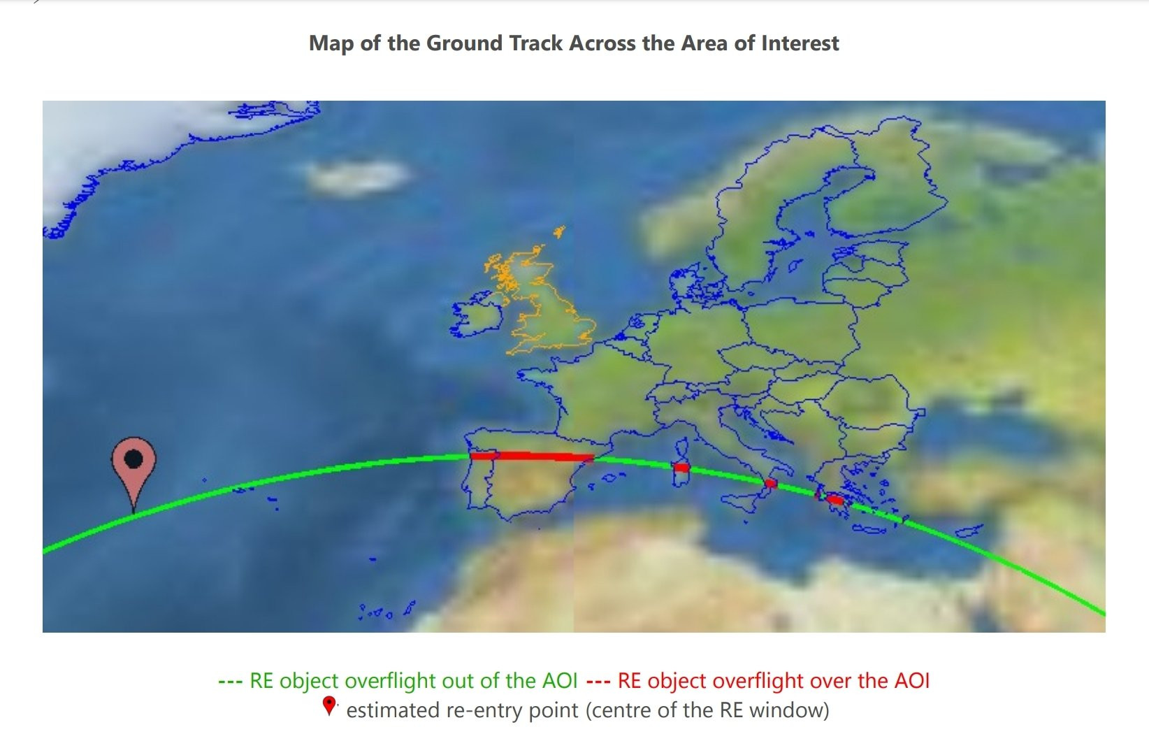 Mapa de la trayectoria terrestre / EUROPOL