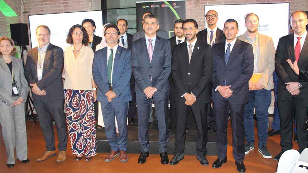 Presentación de Saudia con el CDRA de la nueva ruta entre El Prat y Yeda, ayer por la noche en Barcelona / CEDIDA