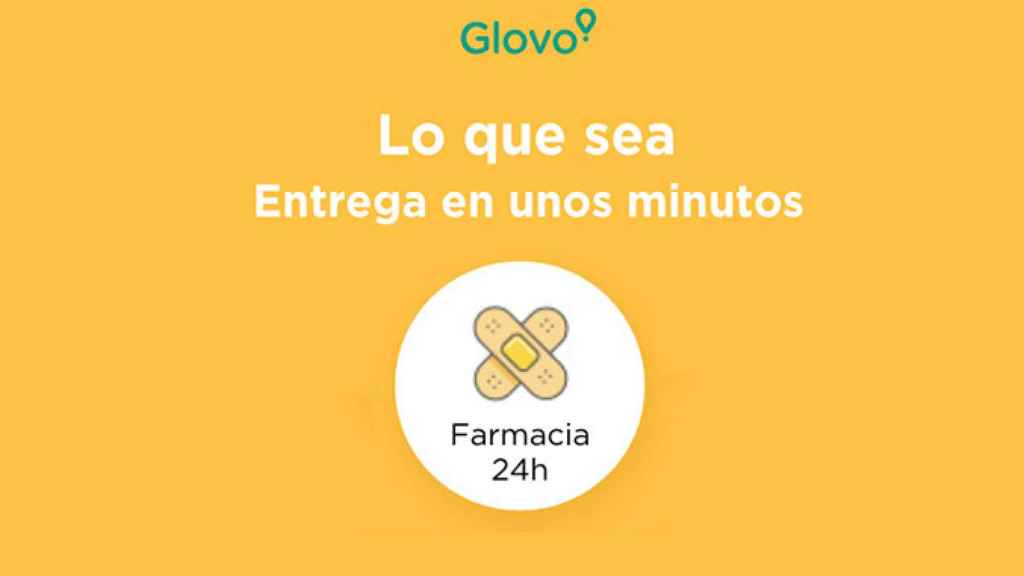 Web de Glovo con el logo de 'Farmacia 24h' / CG