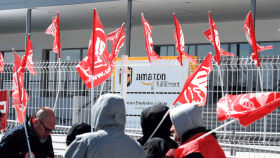 Trabajadores de Amazon durante una huelga / EFE