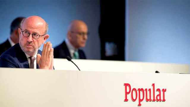 El presidente del Banco Popular, Emilio Saracho, en la junta ordinaria de accionistas de 2016 de la entidad / EFE