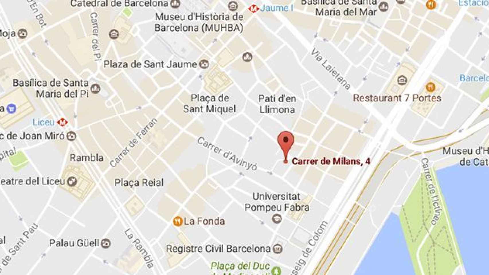 Captura de Google maps del nuevo edificio de MK Premium en el Gótico / Google