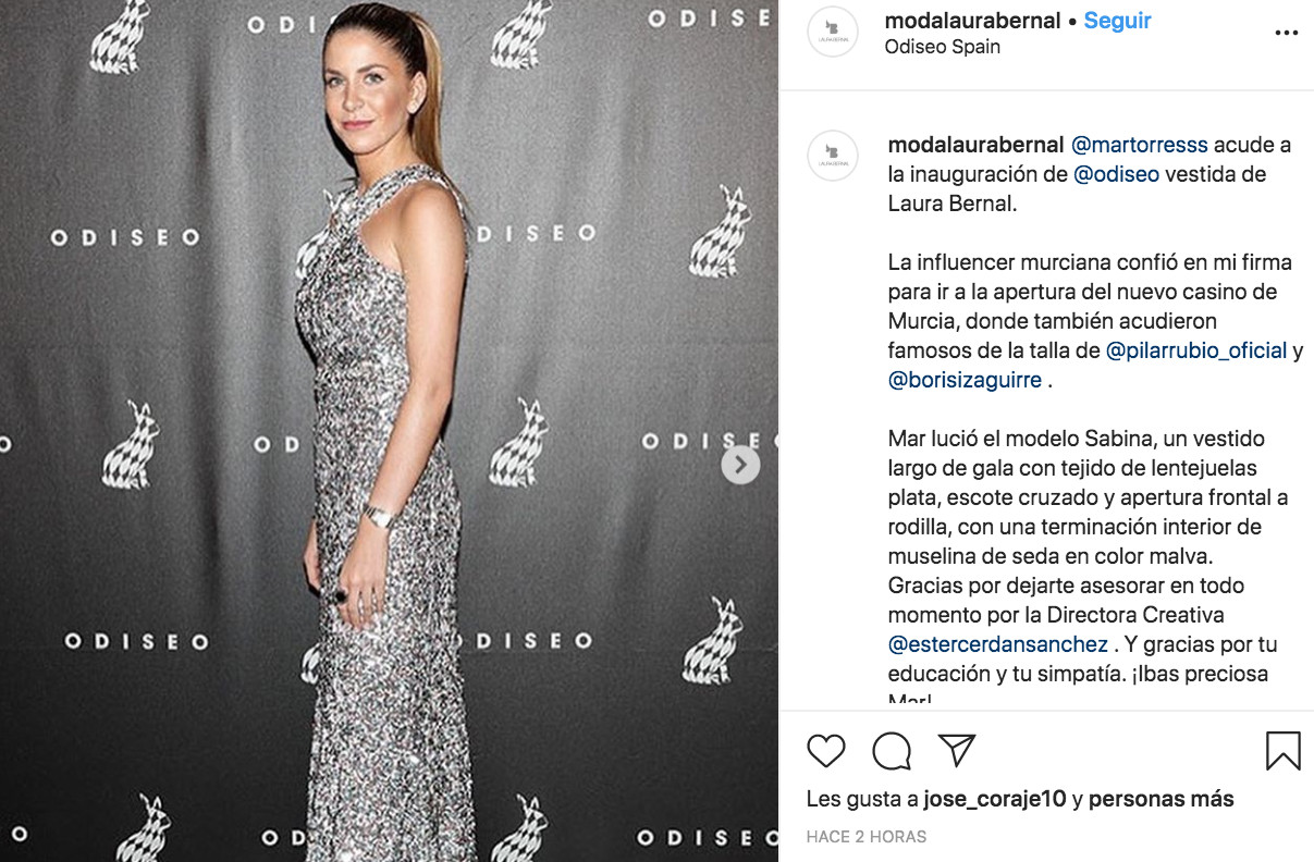 Mar Torres presume de vestido de lentejuelas a su llegada al casino Odiseo en Murcia / INSTAGRAM