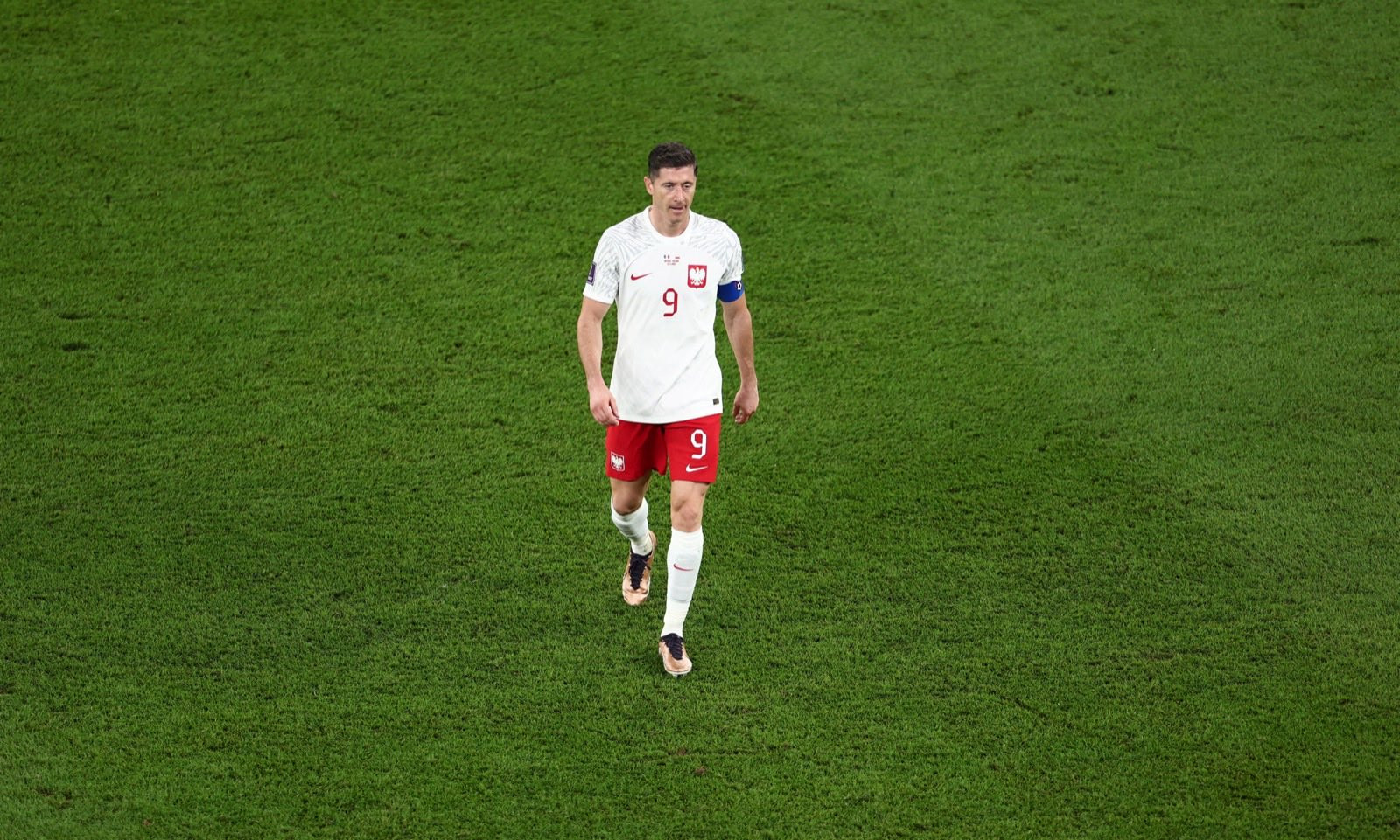 Robert Lewandowski durante el México-Polonia / REDES