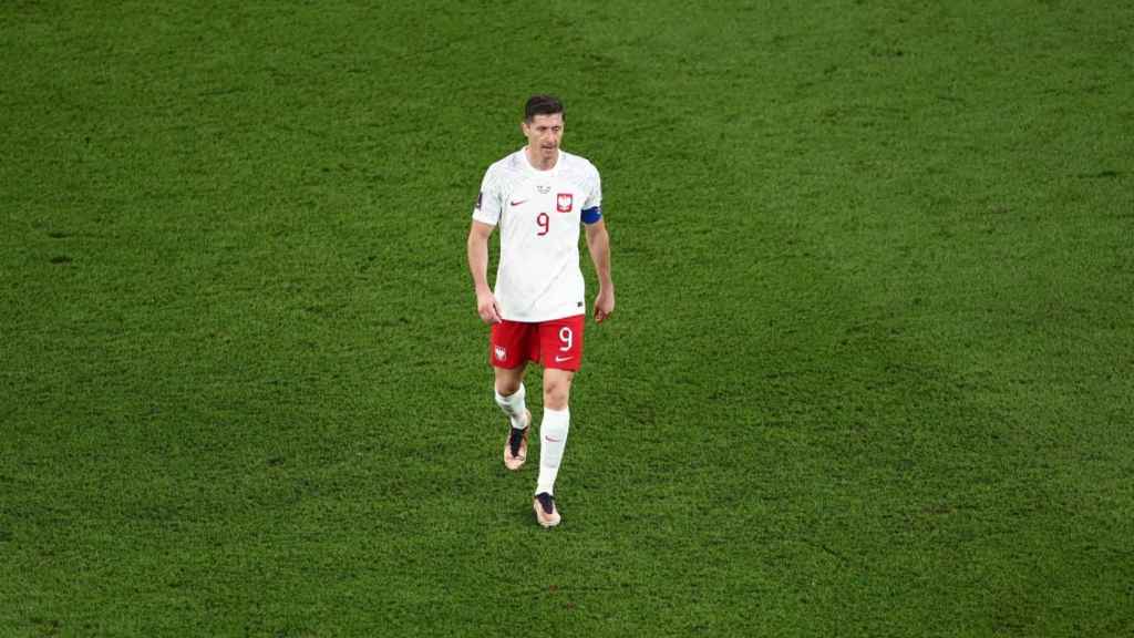 Robert Lewandowski durante el México-Polonia / REDES