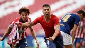 Luis Suárez, celebrando el gol que puede dar la Liga al Atlético / EFE