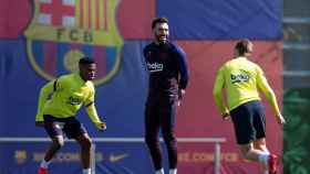 Eder Sarabia durante un entrenamiento con el Barça /EFE