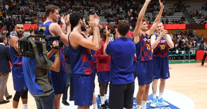 El Barça de baloncesto celebrando la Copa Catalana / FC Barcelona