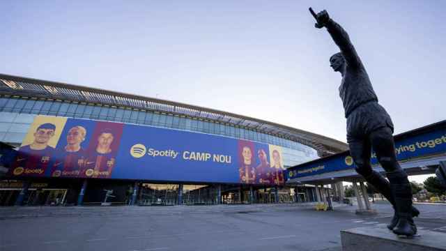 Así luce la fachada del Camp Nou tras el acuerdo de patrocinio con Spotify / REDES