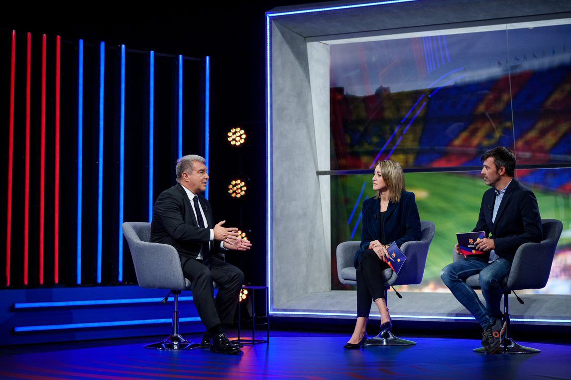 Joan Laporta, durante una entrevista para Barça TV / FCB