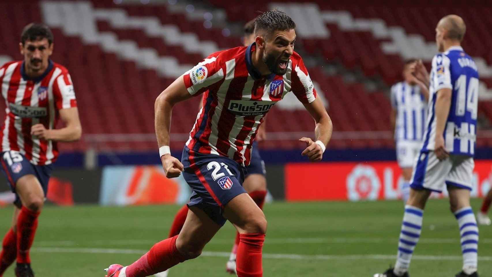 Carrasco celebra un gol contra la Real Sociedad / EFE