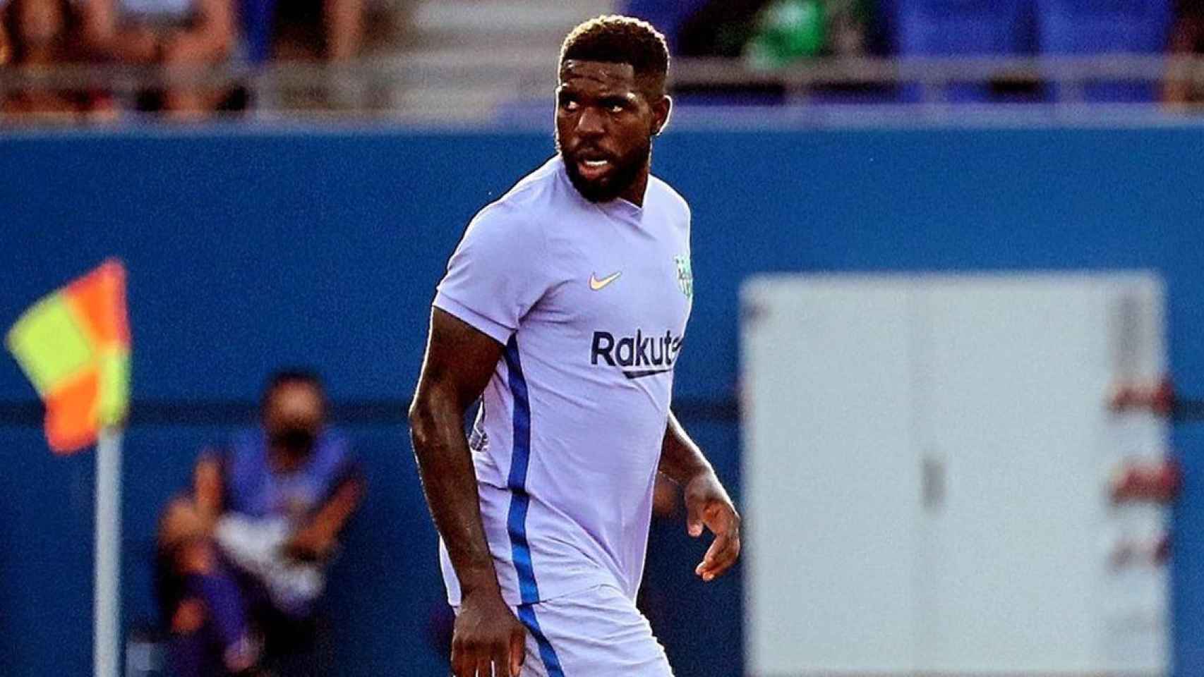 Samuel Umtiti, en un partido con el Barça, durante la temporada pasada / Redes