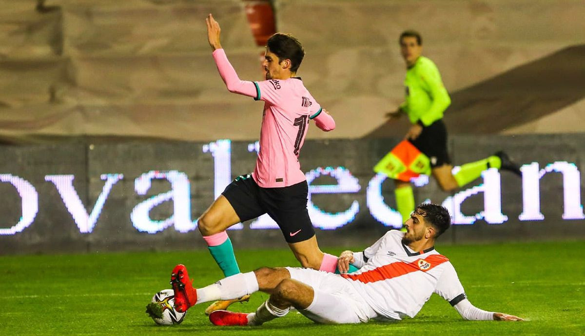 Trincao en el partido contra el Rayo Vallecano / EFE