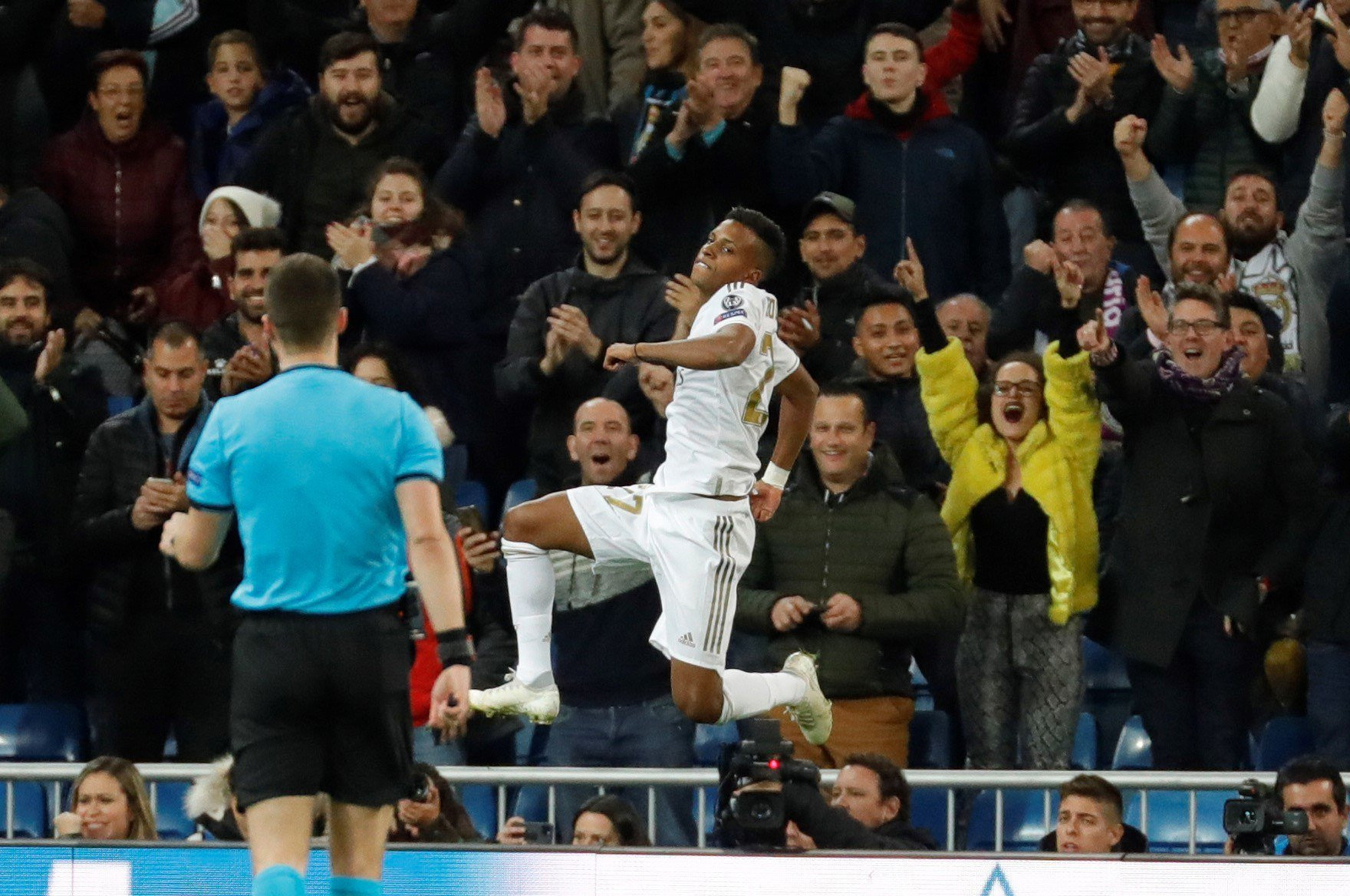 Rodrygo, celebrando uno de sus dos goles ante el Galatasaray | EFE