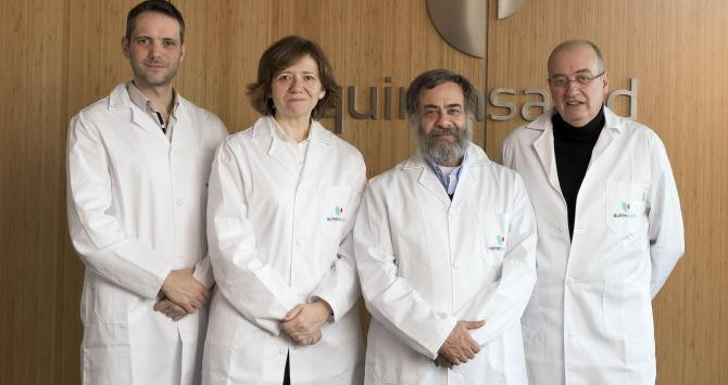 Juan Castro, Carme Ares, Alejandro Mazal y Raymond Miralbell, equipo médico del Centro de Protonterapia de Quirónsalud