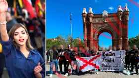 Isabel Peralta, líder de Bastión Frontal, y los miembros en Cataluña el pasado domingo / CG