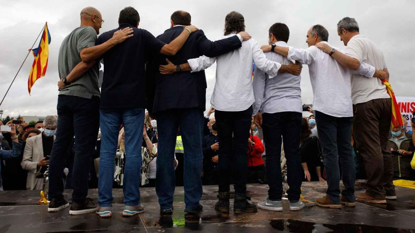 Los políticos y dirigentes presos por el 'procés', a su salida de la cárcel de Lledoners / EP