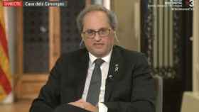 El presidente Quim Torra, en una entrevista en TV3