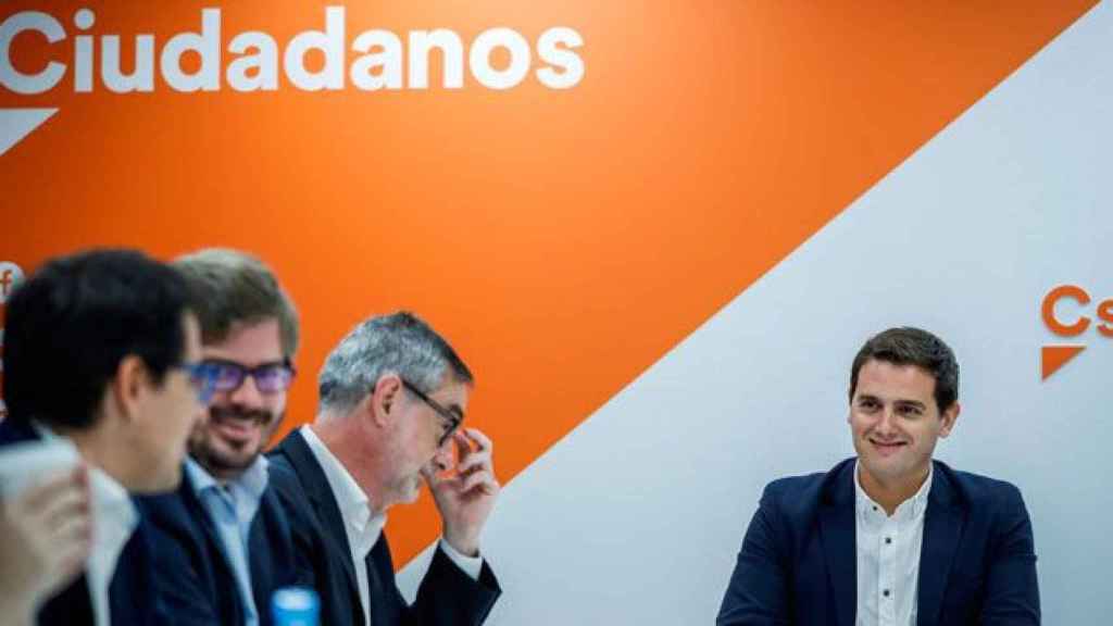 Albert Rivera, presidente de Ciudadanos, en una reunión de la ejecutiva del partido celebrada ayer / EFE