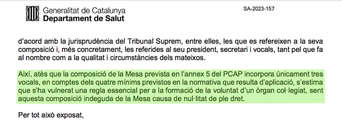 La pifia de la Consejería de Salud para adjudicar otro contrato sin competencia a Jordi Farré / CG