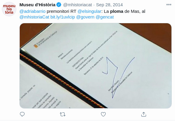 Firma de Artur Mas en el decreto de convocatoria del 9N / @mhistoriacat (TWITTER)