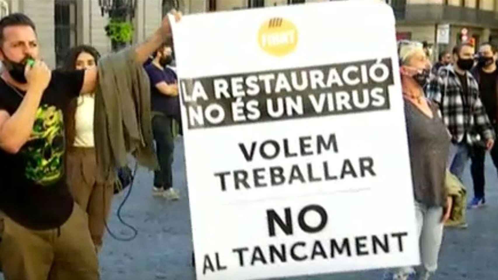 Protesta en Barcelona contra el 'cerrojazo' a la restauración / 324