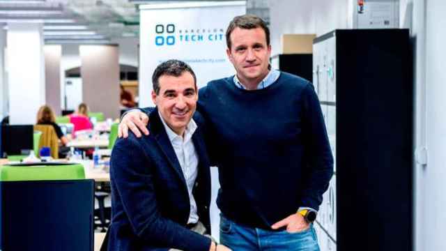 Los dos líderes del Barcelona Tech City, el presidente, Miguel Vicente (i), y el consejero delegado, Miquel Martí (d) / BTC