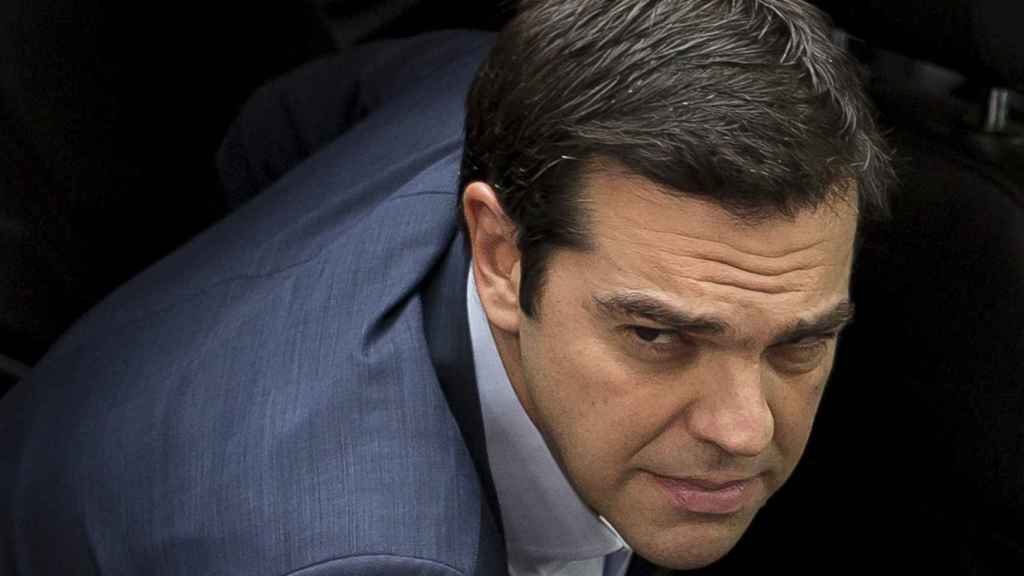 Alexis Tsipras, primer ministro griego, a su llegada a la reunión de esta tarde en Bruselas