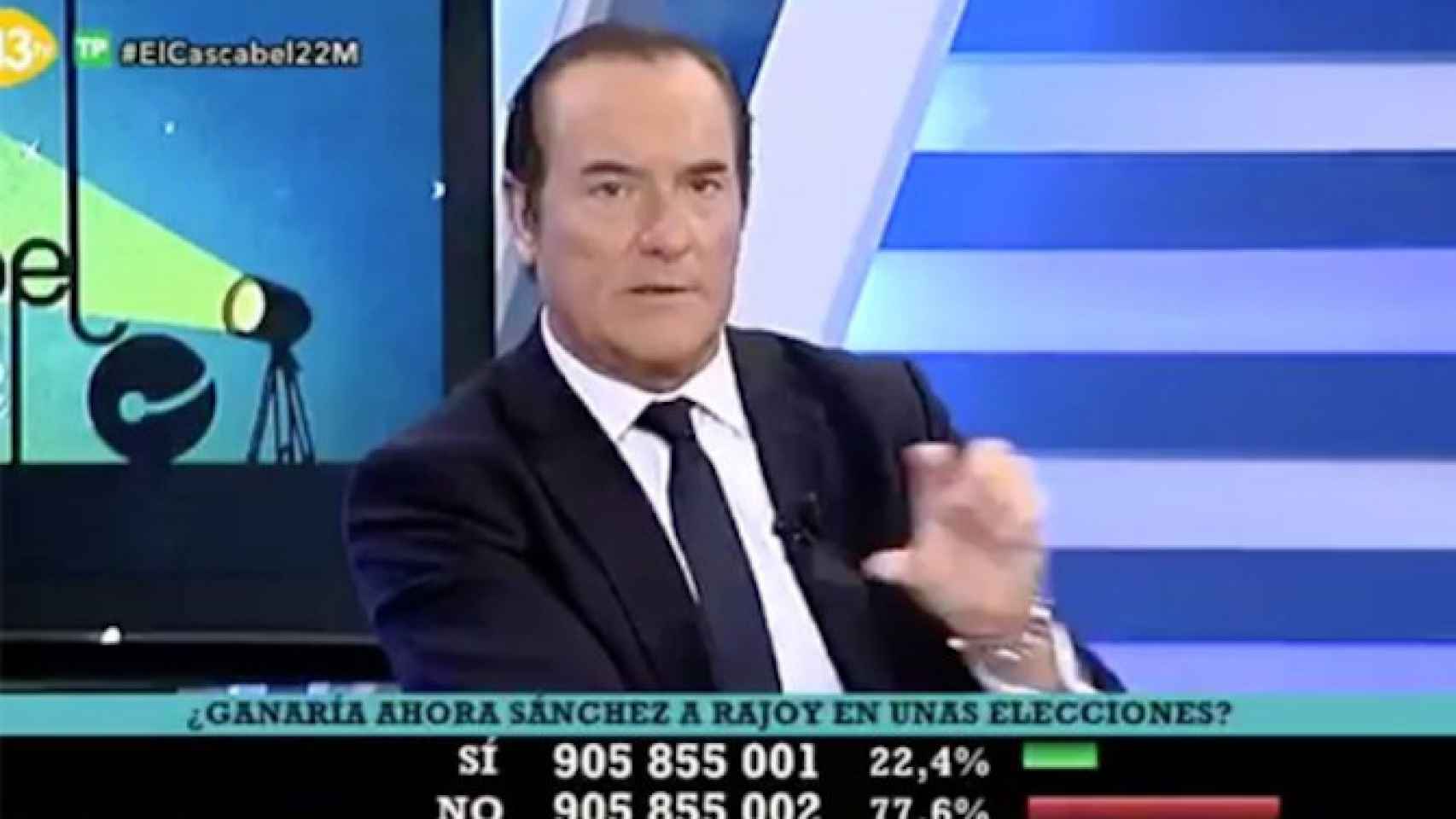 Antonio Jiménez durante el programa 'El Cascabel' de 13tv