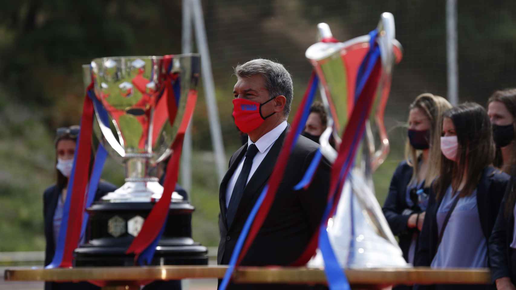 Joan Laporta en un acto del Barça femenino / EFE