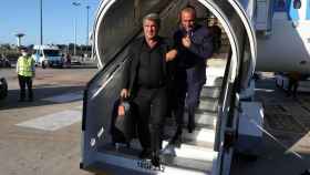 Joan Laporta en el viaje del Barça a Lisboa / FC Barcelona