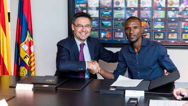 Bartomeu y Eric Abidal en una imagen de archivo / FC Barcelona