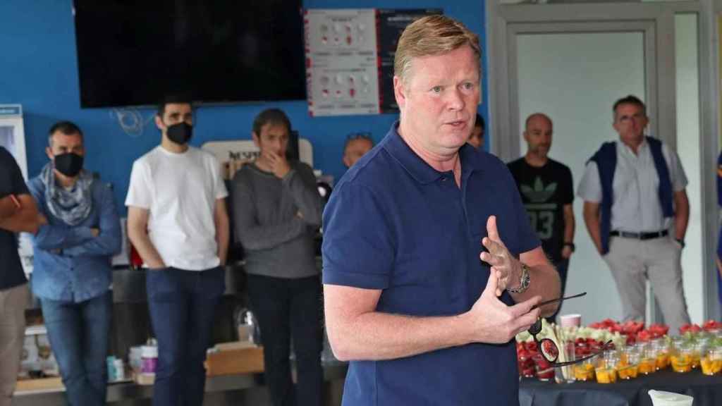 Koeman en su discurso durante el almuerzo / FC Barcelona