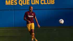 Martin Braithwaite en un entrenamiento con el Barça / EFE