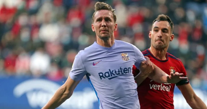 Luuk de Jong, en un compromiso con el Barça / FCB